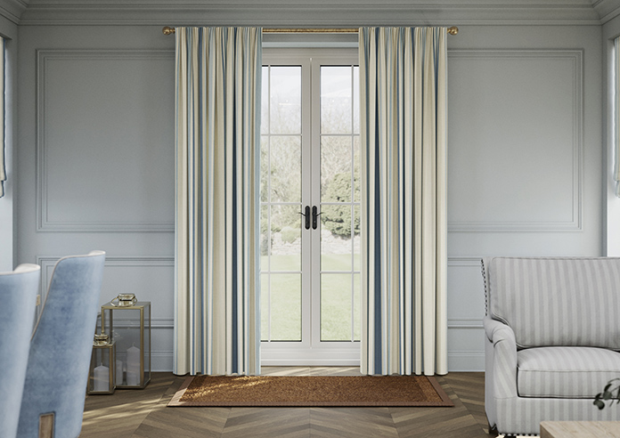 Laura Ashley Awning Stripe, Seaspray - Made to Measure Curtains - Image 3